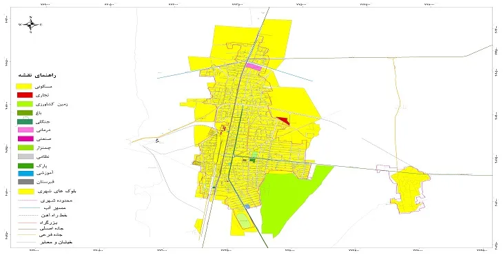 نقشه شیپ فایل (GIS) شهر بندر ترکمن 1404 + عکس با کیفیت
