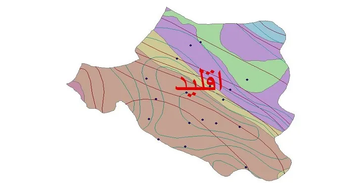 نقشه شیپ‌ فایل اقلیم‌شناسی شهرستان اقلید + 7 لایه اقلیمی