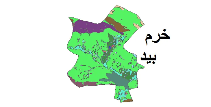 بروزترین نقشه شیپ فایل کاربری اراضی شهرستان خرم بید + PDF