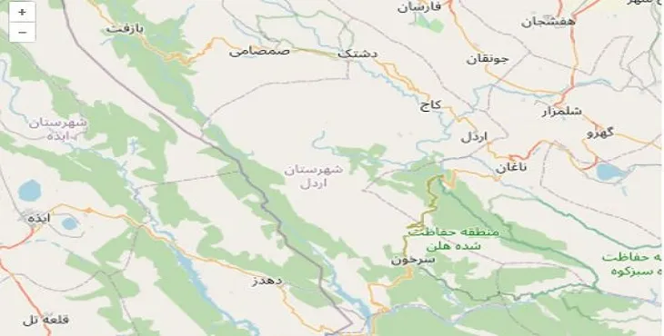 دانلود نقشه شهرستان اردل + pdf با کیفیت بالا