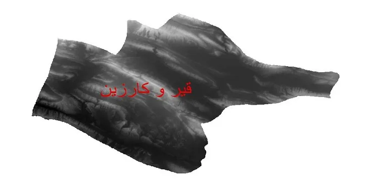 دانلود نقشه دم (DEM) شهرستان قیر و کارزین | دقت 30 متر