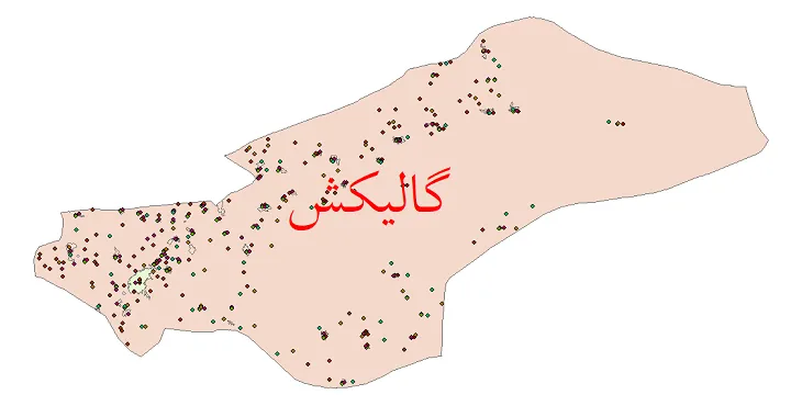دانلود نقشه شیپ فایل جمعیت نقاط شهری و روستایی شهرستان گالیکش از سال 1335 تا 1395