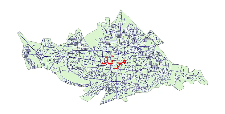 دانلود نقشه شیپ فایل شبکه معابر شهر مرند
