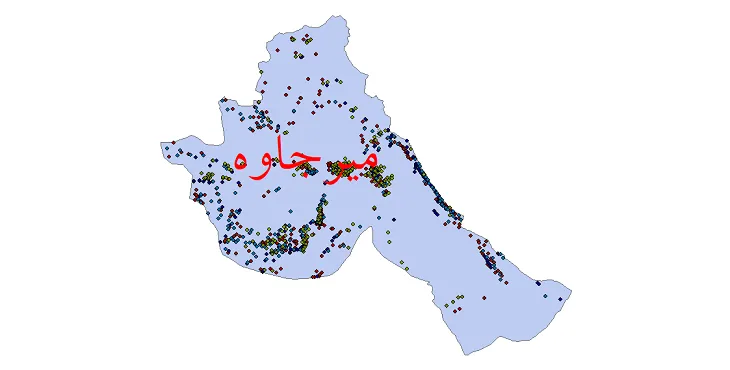 دانلود نقشه شیپ فایل جمعیت نقاط شهری و روستایی شهرستان میرجاوه از سال 1335 تا 1395