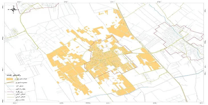 نقشه خیابان‌ها و معابر شهر شاهدشهر + عکس کیفیت بالا