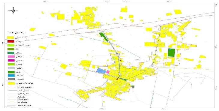 نقشه شیپ فایل (GIS) شهر آرادان 1404 + عکس با کیفیت