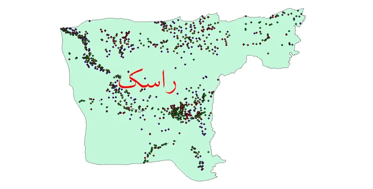 دانلود نقشه شیپ فایل جمعیت نقاط شهری و روستایی شهرستان راسک از سال 1335 تا 1395