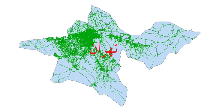 دانلود نقشه شیپ فایل (GIS) راه های استان تهران