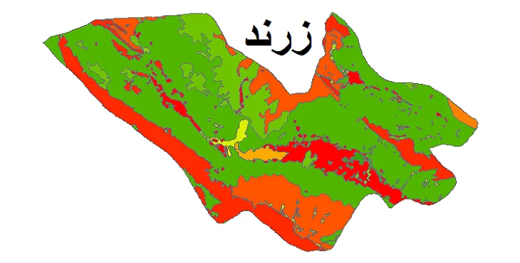 بروزترین نقشه شیپ فایل کاربری اراضی شهرستان زرند + PDF