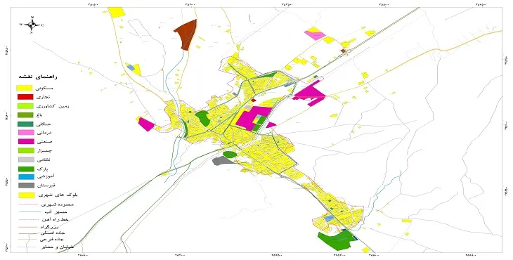 نقشه شیپ فایل (GIS) شهر شازند 1405 + عکس با کیفیت
