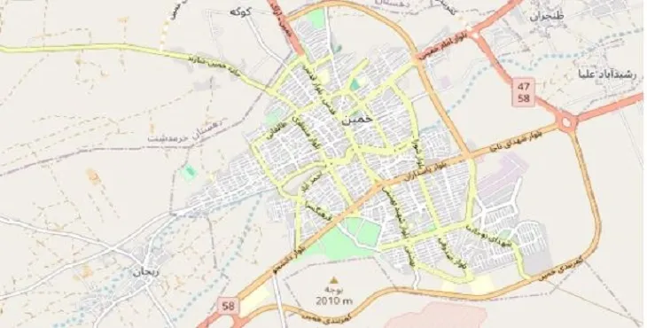 دانلود نقشه شهر خمین + pdf با کیفیت بالا