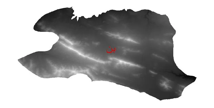 دانلود نقشه دم (DEM) شهرستان بن | دقت 30 متر