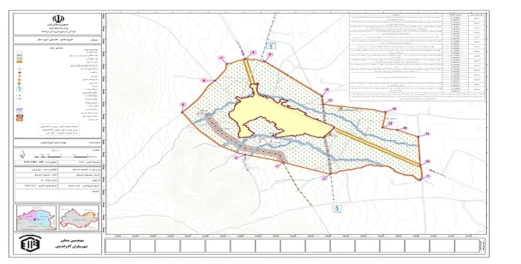 نقشه محدوده و حریم شهر سطر | کیفیت بالا