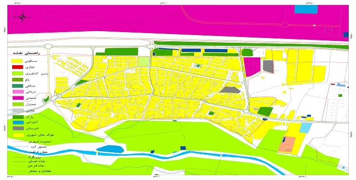 نقشه شیپ فایل (GIS) شهر چمگردان سال 1404 + عکس با کیفیت