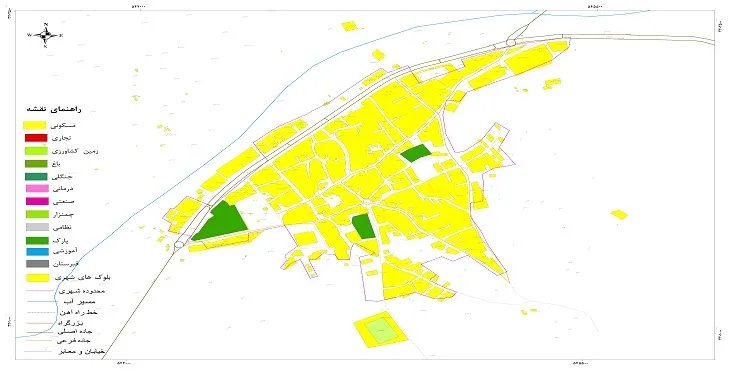 نقشه شیپ فایل (GIS) شهر کلمه 1404 + عکس با کیفیت
