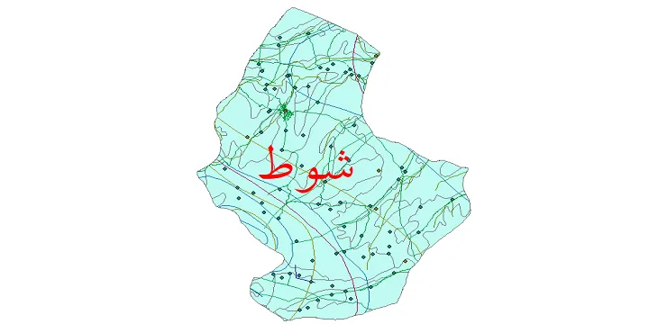 دانلود نقشه های شیپ فایل شهرستان شوط + کاملترین لایه GIS