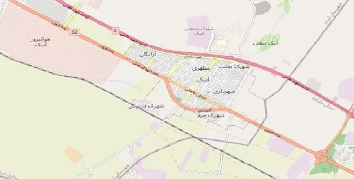 دانلود نقشه شهر آبیک + pdf با کیفیت بالا