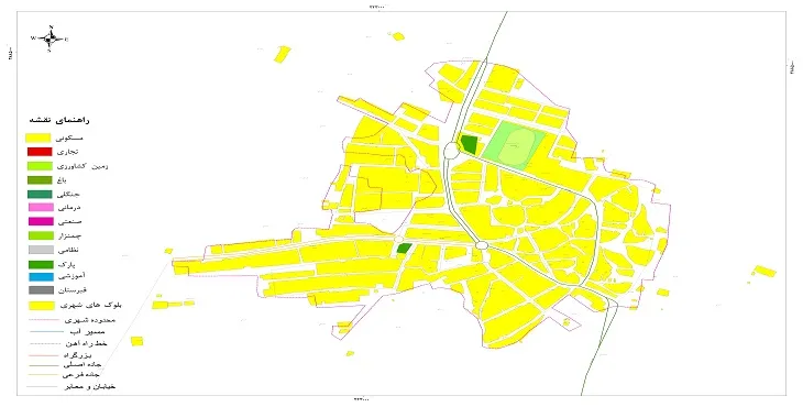 نقشه شیپ فایل (GIS) شهر دزج 1404 + عکس با کیفیت