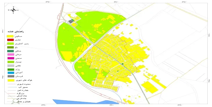 نقشه شیپ فایل (GIS) شهر جوزدان سال 1404 + عکس با کیفیت