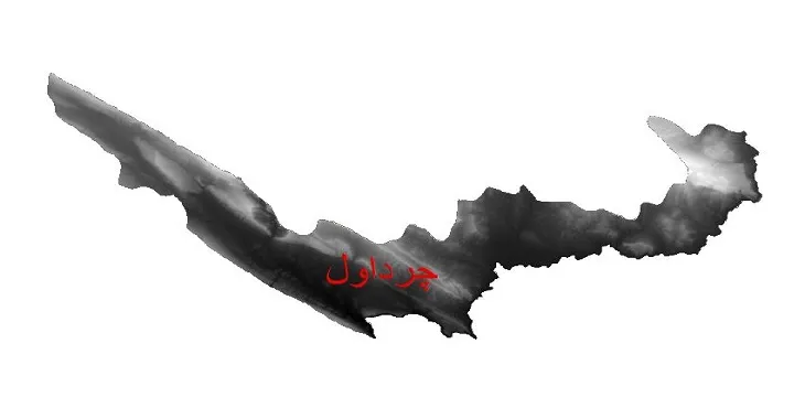 دانلود نقشه دم (DEM) شهرستان چرداول | دقت 30 متر