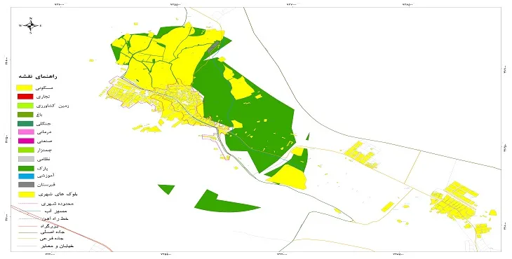 نقشه شیپ فایل (GIS) شهر خاوران 1404 + عکس با کیفیت