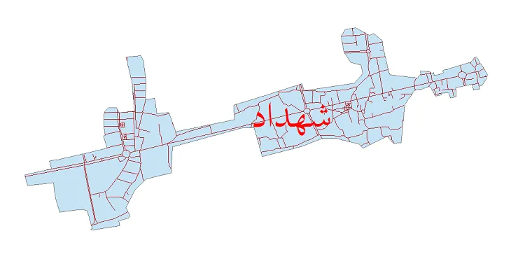 دانلود نقشه شیپ فایل شبکه معابر شهر شهداد