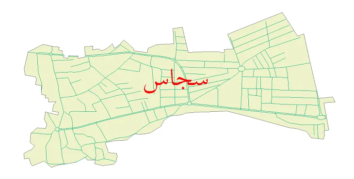 دانلود نقشه شیپ فایل شبکه معابر شهر سجاس