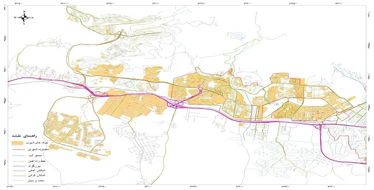 نقشه خیابان‌ها و معابر شهر پردیس + عکس کیفیت بالا