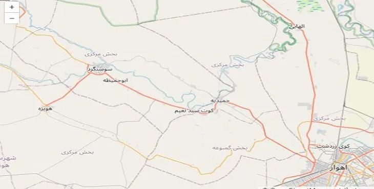 دانلود نقشه شهرستان حمیدیه + pdf با کیفیت بالا