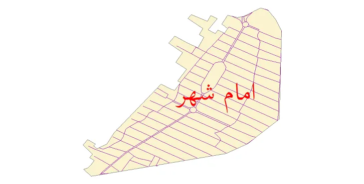 دانلود نقشه شیپ فایل شبکه معابر شهر امام شهر