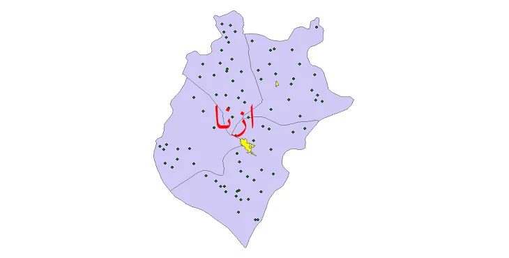 دانلود نقشه شیپ فایل (GIS) تقسیمات سیاسی شهرستان ازنا سال 1400