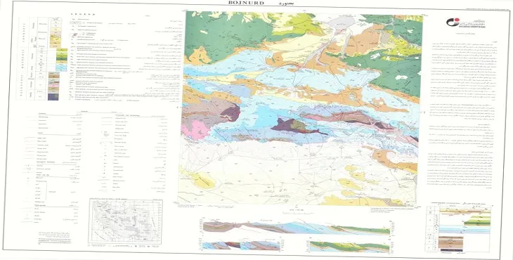 نقشه زمین‌ شناسی محدوده شهری بجنورد + تصویر با کیفیت بالا