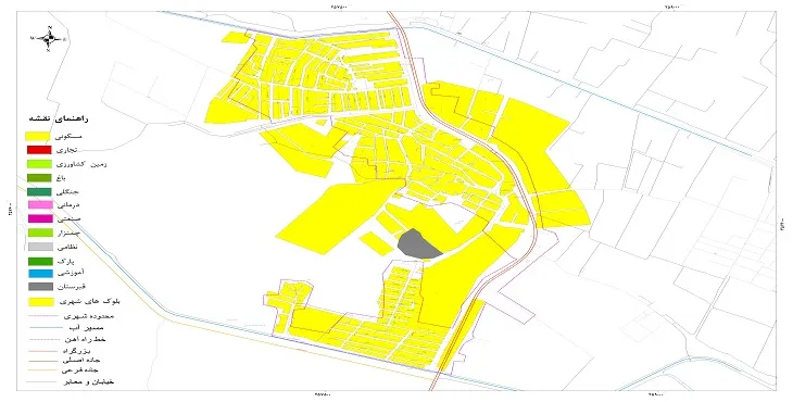 نقشه شیپ فایل (GIS) شهر شمس آباد 1404 + عکس با کیفیت