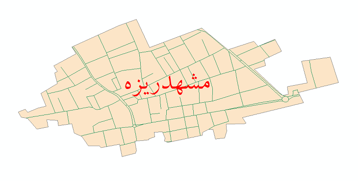 دانلود نقشه شیپ فایل شبکه معابر شهر مشهدریزه سال 1401