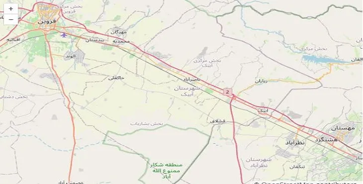 دانلود نقشه شهرستان آبیک + pdf با کیفیت بالا