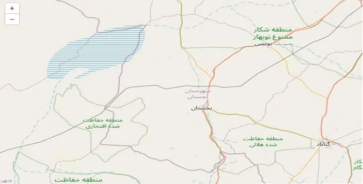 دانلود نقشه شهرستان بجستان + pdf با کیفیت بالا