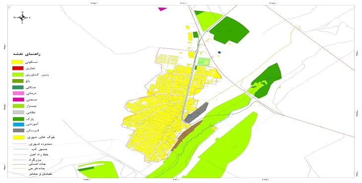 نقشه شیپ فایل (GIS) شهر ایزدخواست 1404 + عکس با کیفیت
