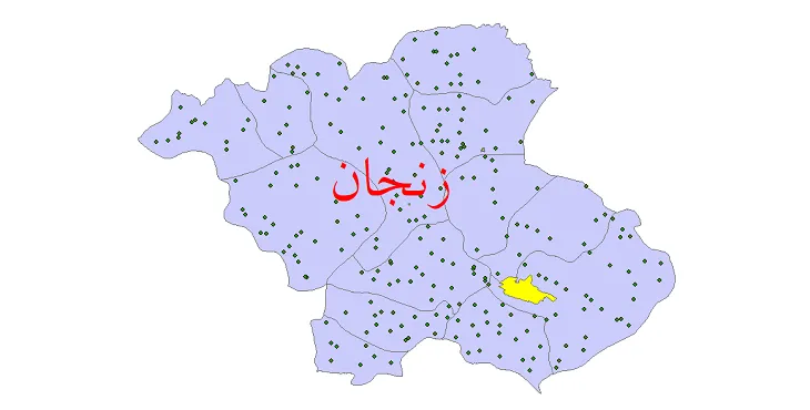 دانلود نقشه شیپ فایل (GIS) تقسیمات سیاسی شهرستان زنجان سال 1400