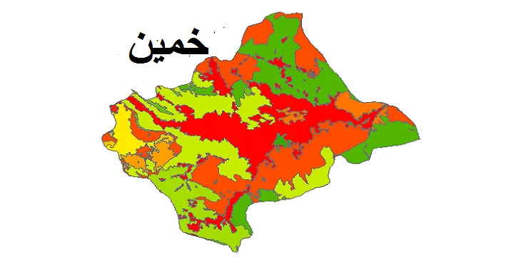 بروزترین نقشه شیپ فایل کاربری اراضی شهرستان خمین + PDF