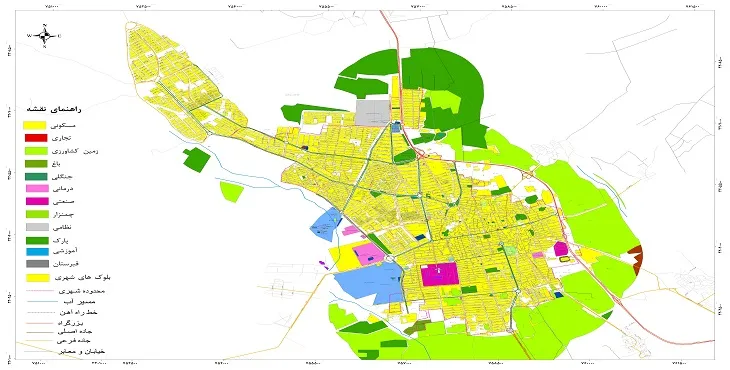 نقشه شیپ فایل (GIS) شهر فسا 1404 + عکس با کیفیت