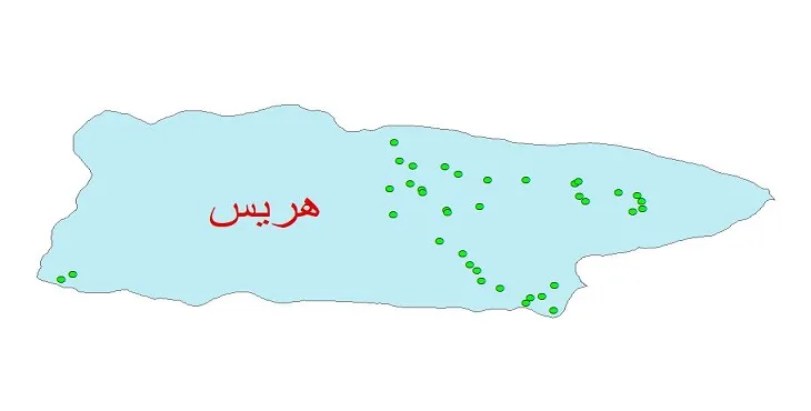 دانلود نقشه شیپ فایل کیفیت آب چاه های شهرستان هریس