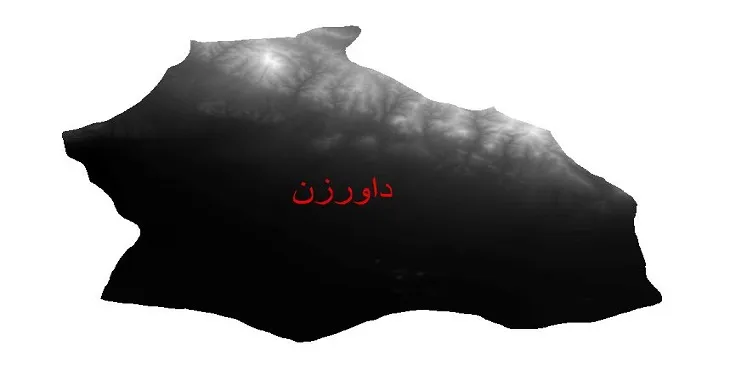 دانلود نقشه دم (DEM) شهرستان داورزن | دقت 30 متر