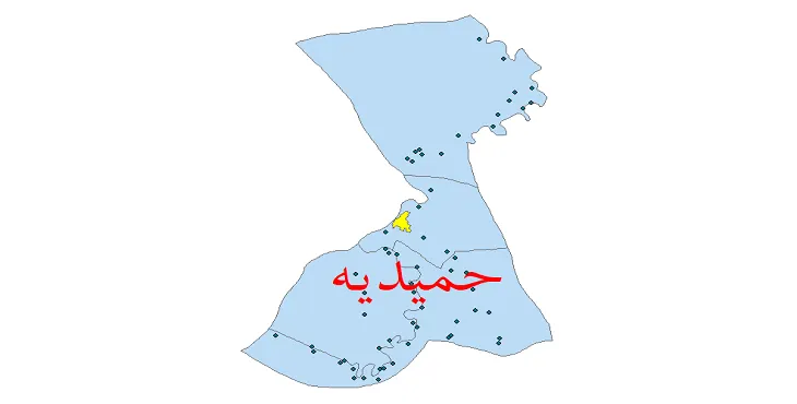 دانلود نقشه شیپ فایل (GIS) تقسیمات سیاسی شهرستان حمیدیه سال 1400