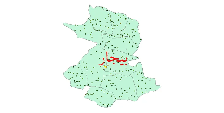 دانلود نقشه شیپ فایل (GIS) تقسیمات سیاسی شهرستان بیجار سال 1400