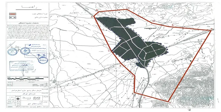 نقشه محدوده و حریم شهر قائن | کیفیت بالا