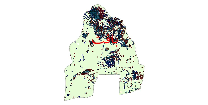 دانلود نقشه شیپ فایل جمعیت نقاط شهری و روستایی شهرستان بافت از سال 1335 تا 1395