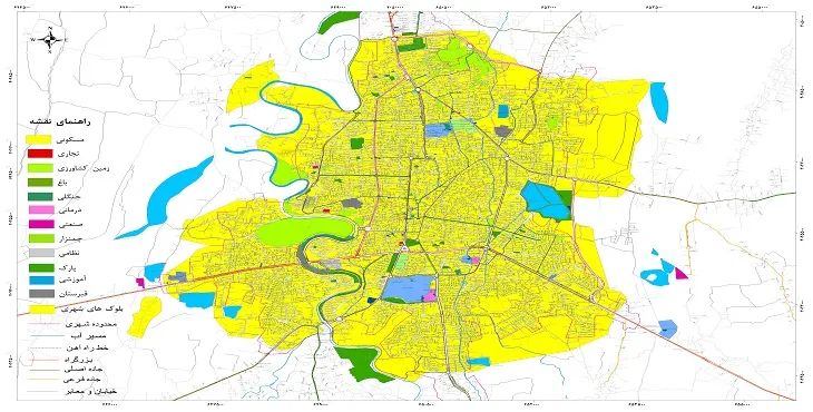 نقشه شیپ فایل (GIS) شهر بابل 1405 + عکس با کیفیت