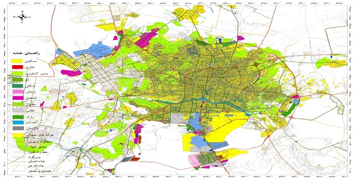 نقشه شیپ فایل (GIS) شهر اصفهان سال 1404 + عکس با کیفیت