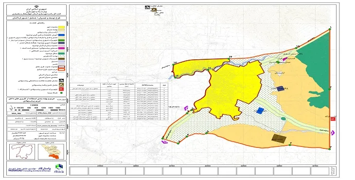 نقشه محدوده و حریم شهر لردگان | کیفیت بالا