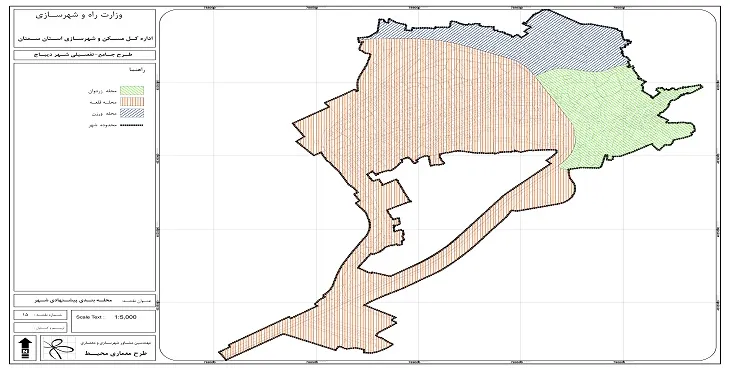 نقشه محدوده شهر دیباج | کیفیت بالا